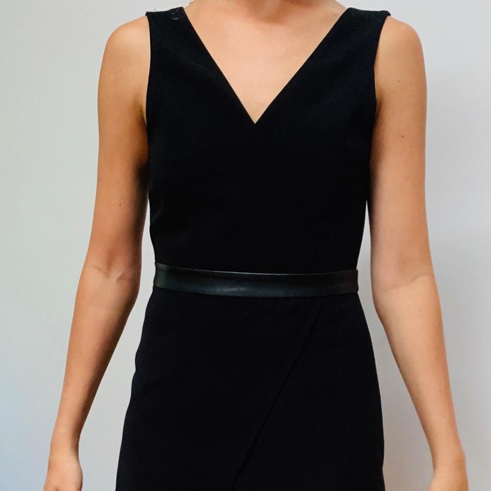 Black multi material cocktail dress